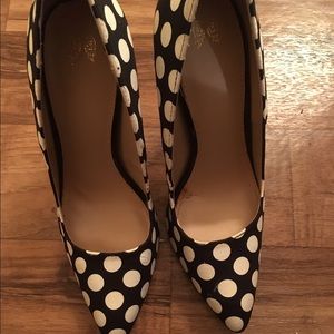 Black and White spotted heels