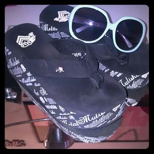 Metal malisha platform flip flops