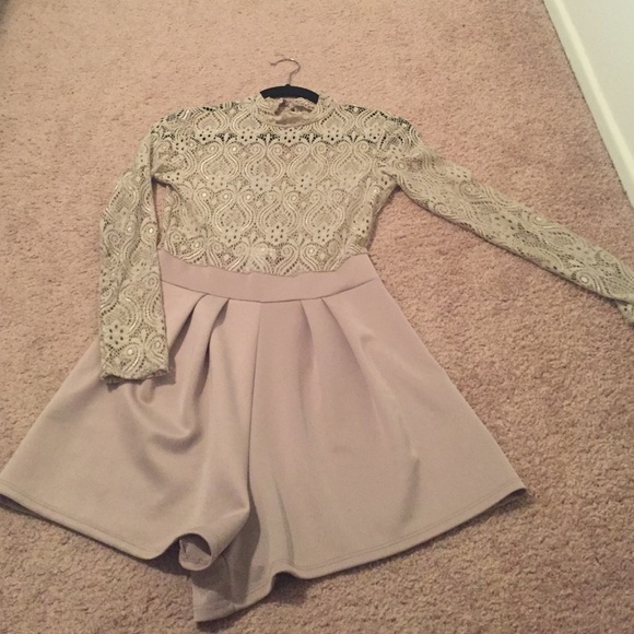 Champagne lace one piece