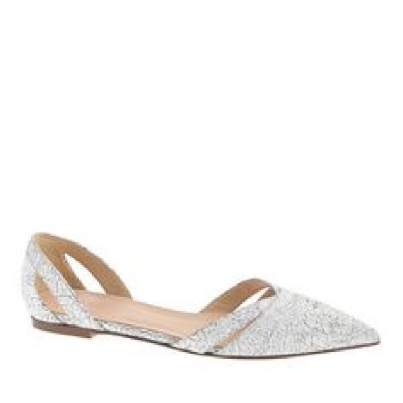 Jcrew cracked leather d'orsay flats