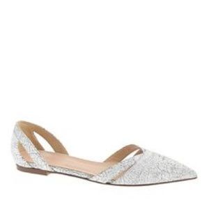 Jcrew cracked leather d'orsay flats