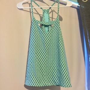 Mint with black design tank top!