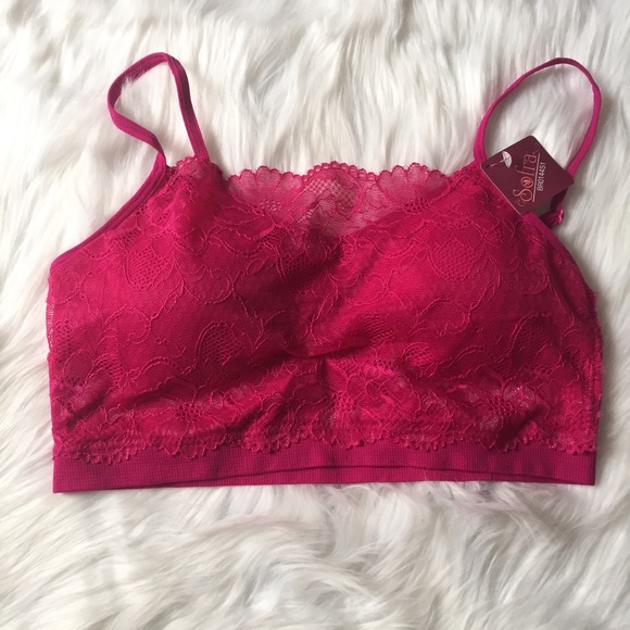 5 Seamless Spaghetti Strap Lace Bralette - Picture 2 of 4