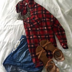 Sheer Flannel Tunic