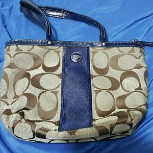 Coach Stachel Signature Stripe Blue Khaki