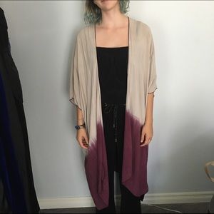 Long-line Ombré Flowy Cardigan