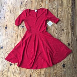 NWT Lularoe Textured Red Nicole Medium Dress