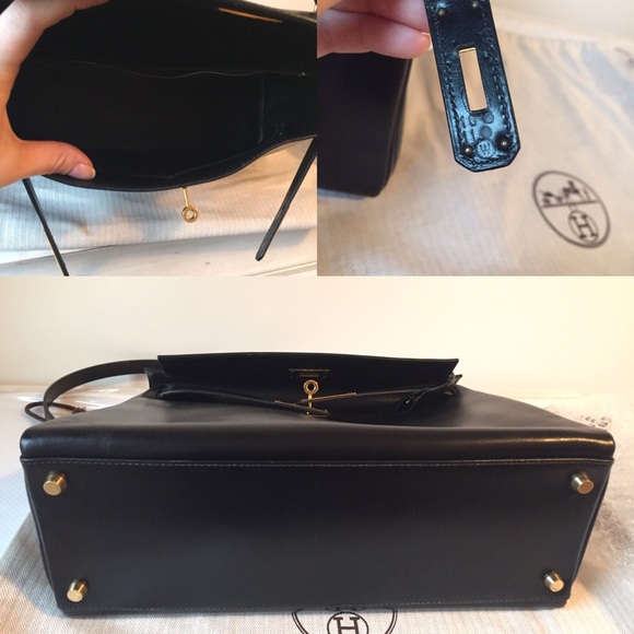 Authentic Hermes Kelly black boxcalf gold hardware - Picture 4 of 8
