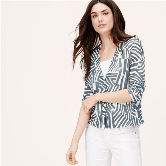 LOFT abstract zebra textural cardigan
