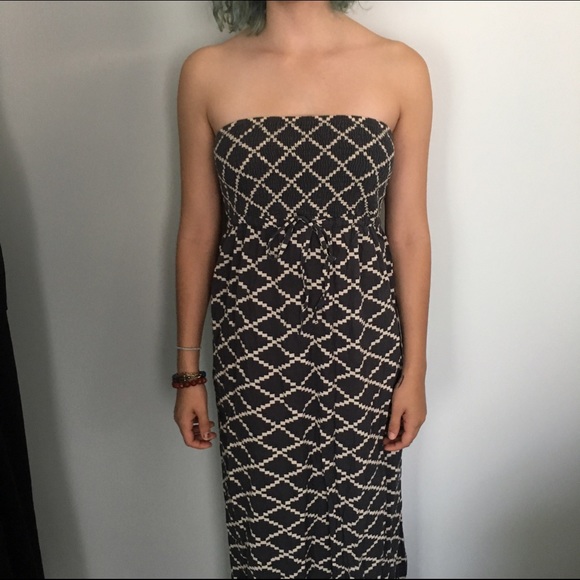 Aztec Printed Grey Maxi Dress