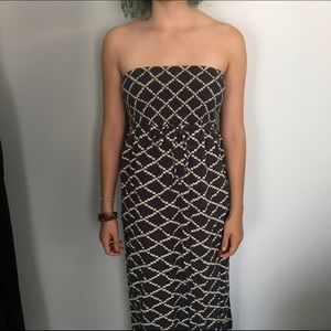 Aztec Printed Grey Maxi Dress