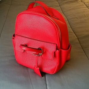 Red backpack purse