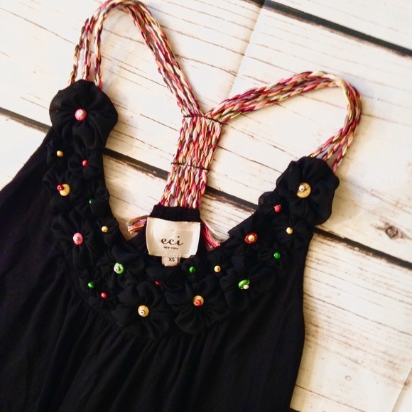 ECI Tops - Rasta Beaded Racerback Tank Top