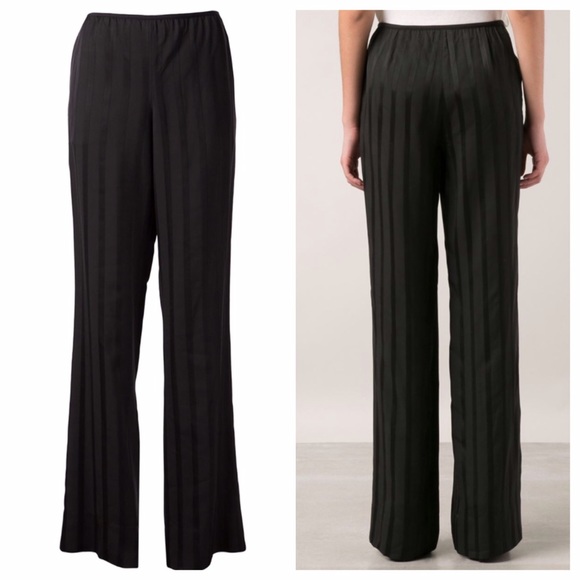 Theory Pants - Theory black trendy striped wide leg pants size 4 Theory Pants - Theory black trendy striped wide leg pants size 4