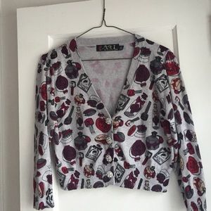 🇫🇷 Forever 21 French Perfume Print Cardigan