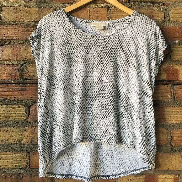 Michael Kors hi lo snakeskin print cap sleeve top