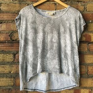 Michael Kors hi lo snakeskin print cap sleeve top