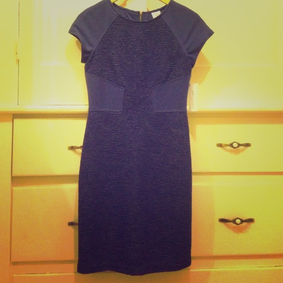 Blue cap sleeve dress