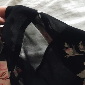 Express Tops - Floral Top with Sheer Detailing Express Tops - Floral Top with Sheer Detailing