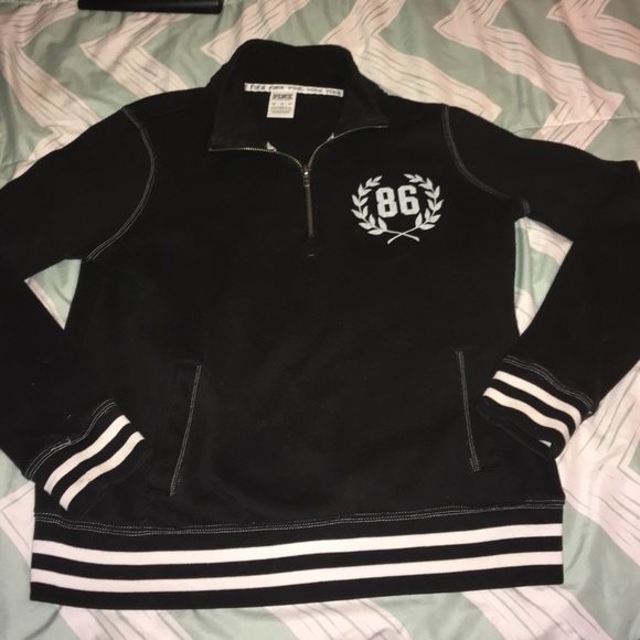 Black varsity half-zip