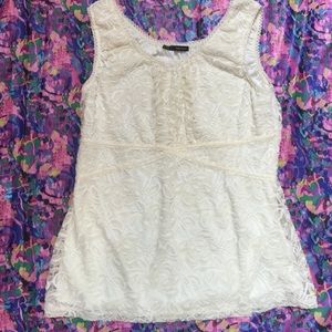 NWT Maurice's dress tank lace cream white