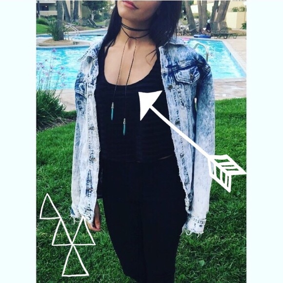 LAST ONE! Spike Leather Choker Lariat Necklace - Picture 4 of 4