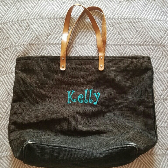 "Kelly" jute tote bag black
