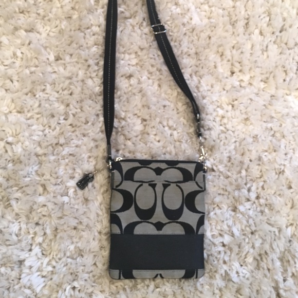 Coach black and grey cross body