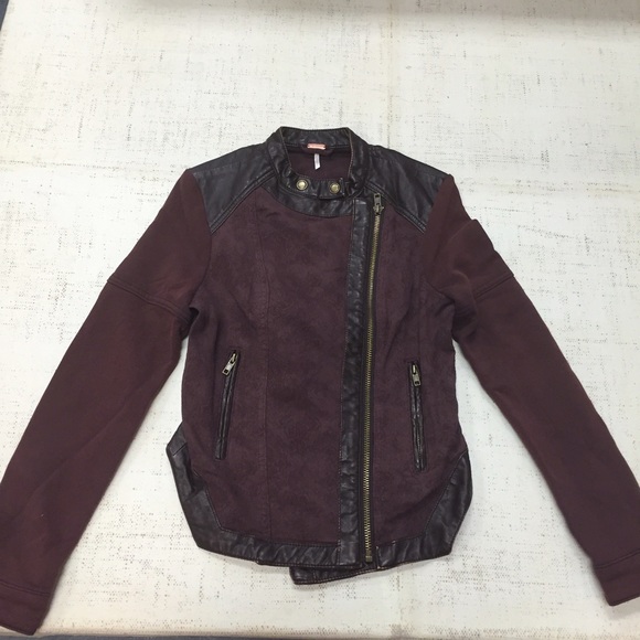 Free People Jackets & Blazers - FREE PEOPLE WINE COLORED JACKET