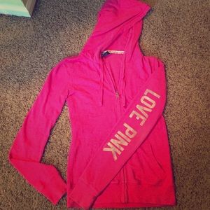 PINK brand zip up hooded sweatshirt