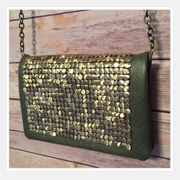 Urban Outfitters Olive Studded Chain Crossbody