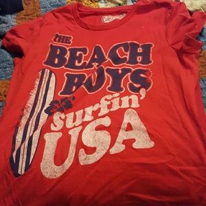 Old Navy Shirt Red Surfin USA