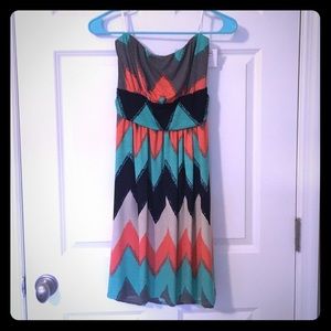 Strapless chevron Jenny Boston dress size large