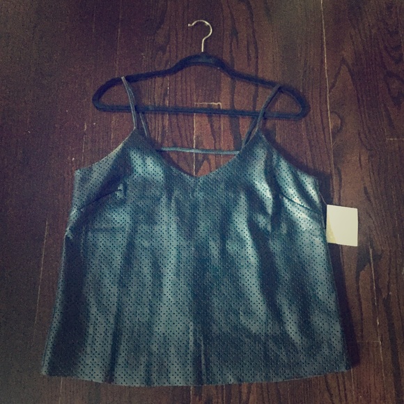 Black vegan leather tank from Stella Luce