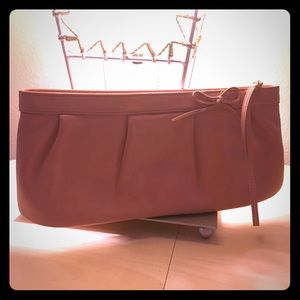 Small pink genuine leather purse