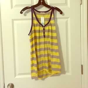 NWT pixley size large yellow and beige tank
