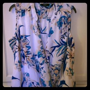 Beautiful summer top. White, blue, creme colors. D