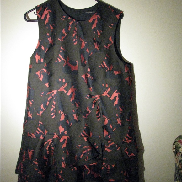 Banana Republic Pink and Green Jacquard dress