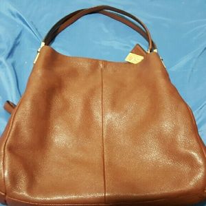 Coach brown pebbled Madison phoebe shoulder bag