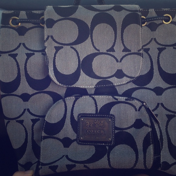 Black and Grey Mini Backpack Purse
