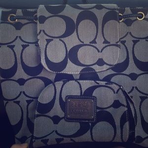 Black and Grey Mini Backpack Purse