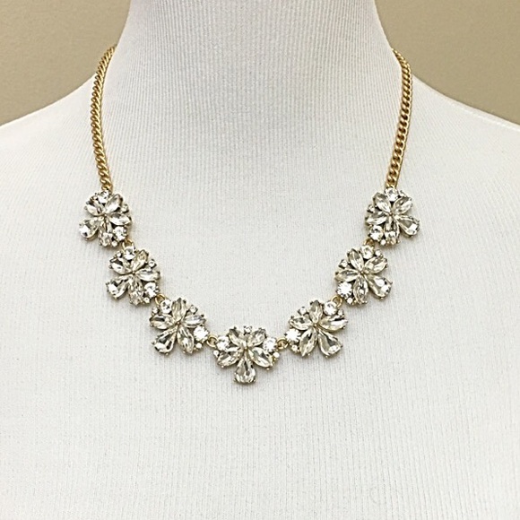 J.Crew Chic Crystal Wings Statement Necklace- New - Picture 3 of 3