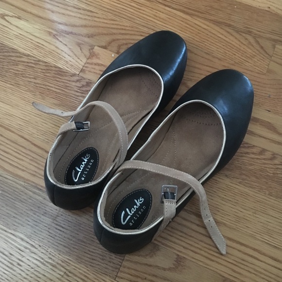 Clarks Mary Jane ankle strap flats