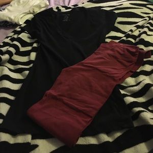 Black v-neck t shirt