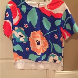 Kate Spade multi floral Ramona top, NWT