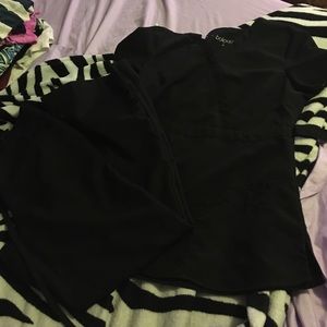 Black wrap top scrub set