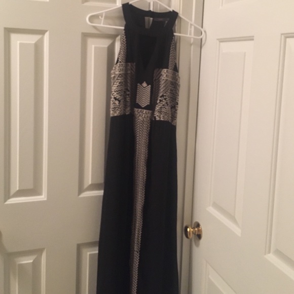 Black with white maxi dress
