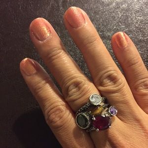Set of 3 Silvertone Stacking Rings size 7