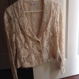 CAbi Ivory Lace Blazer Jacket, Like New, Sz 6, $20