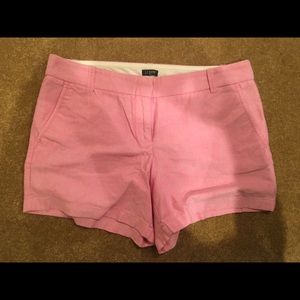 Pink J. Crew 3" city short size 10